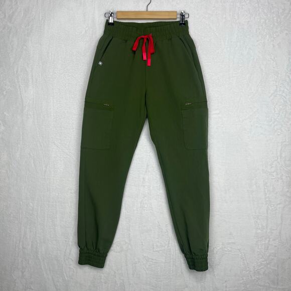 Figs Scrub Set Dark Olive Bristol Slim Henley Top Atlanta HW Skinny Jogger XSXSP - Picture 2 of 16